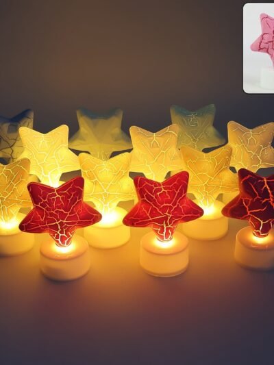 Star Shape LED Tealight Candles – Set of 12 Decorative Lights