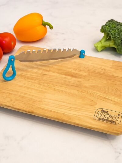 Wooden Cutting Board with Ergonomic Knife – Durable & Compact Set