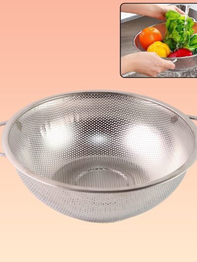 Stainless Steel Strainer Bowl – Multipurpose Kitchen Tool | Indo Glow
