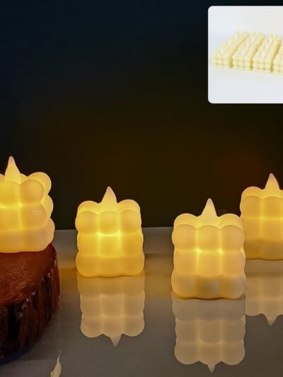LED Flameless Cube Candles – Set of 24 Decorative Lights