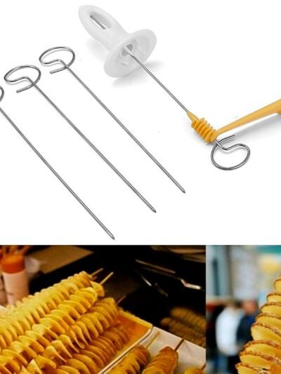 Potato Spiral Cutter – Manual Vegetable Slicer (4 Spits) | Quickslice