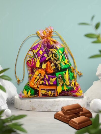 Chocolate Gift Potli – 10 Assorted Premium Chocolates with Reusable Decorative Bag