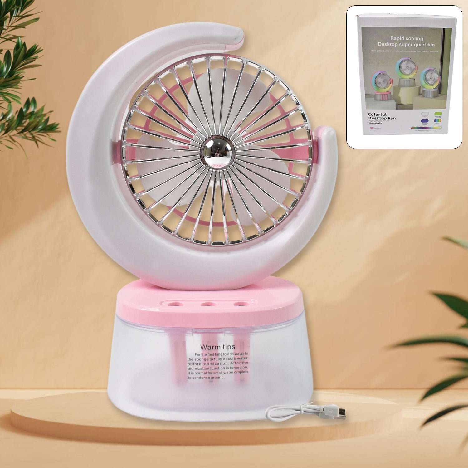 Portable Humidifying Fan � LED Light & USB | Airvanta