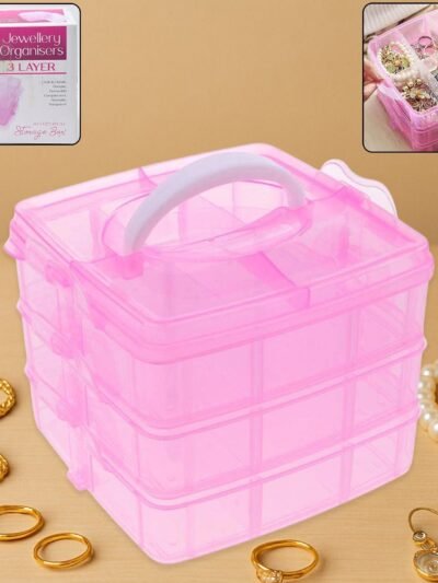 Plastic Organizer Box – 18-Grid 3-Layer Adjustable Storage | Organivo