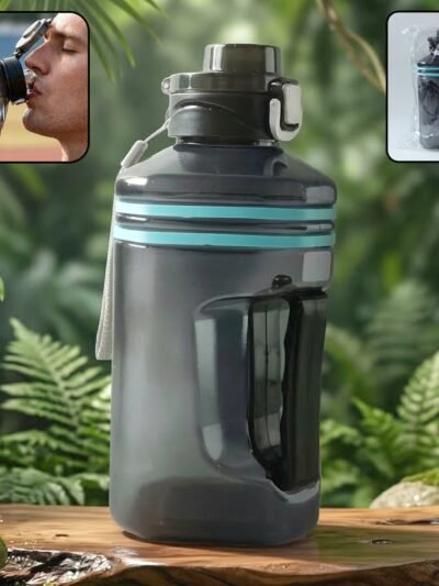 Water Bottle – Large Square Design with Handle for Easy Carrying