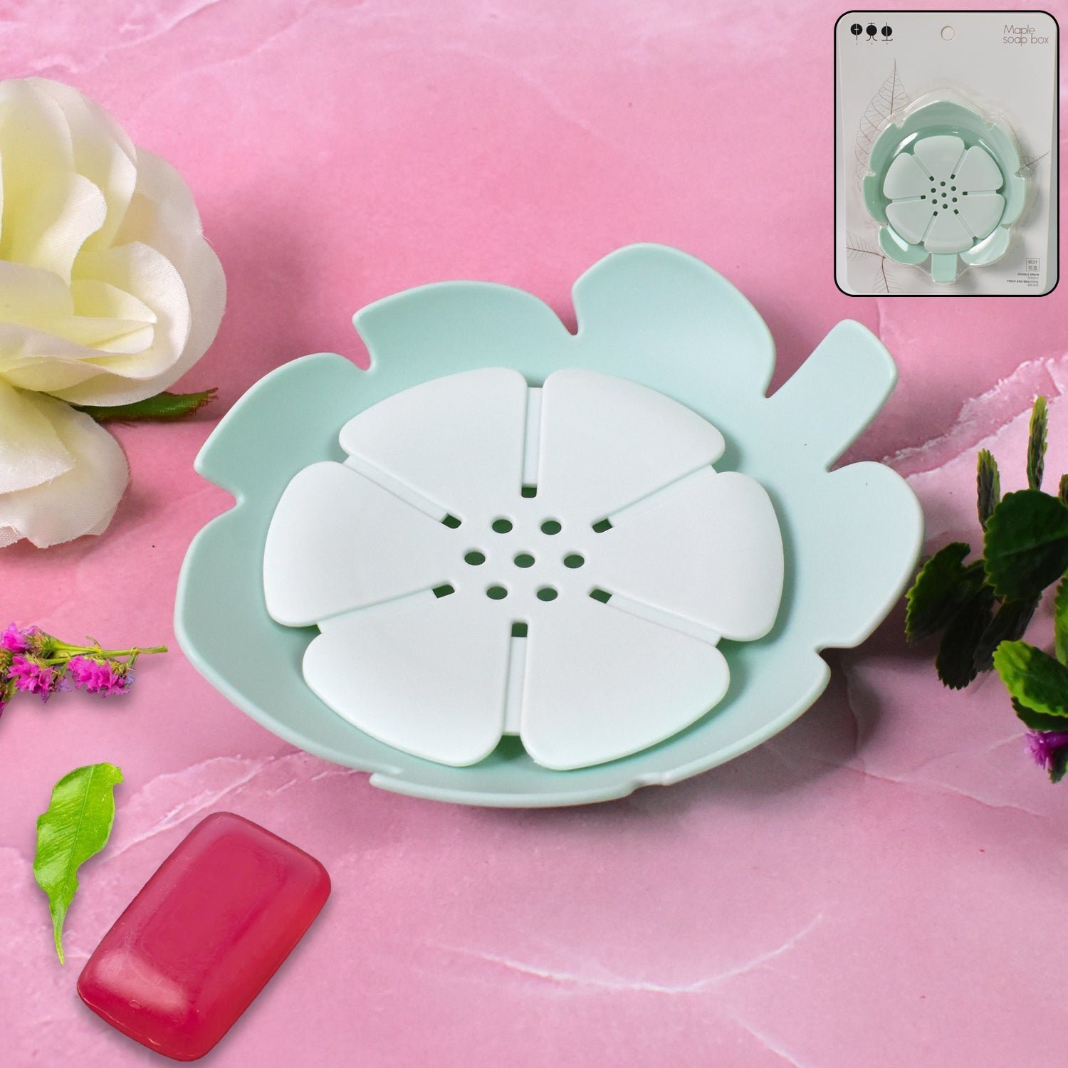 Plastic Soap Dish � Self-Draining Floral Design | VelvetBubbles