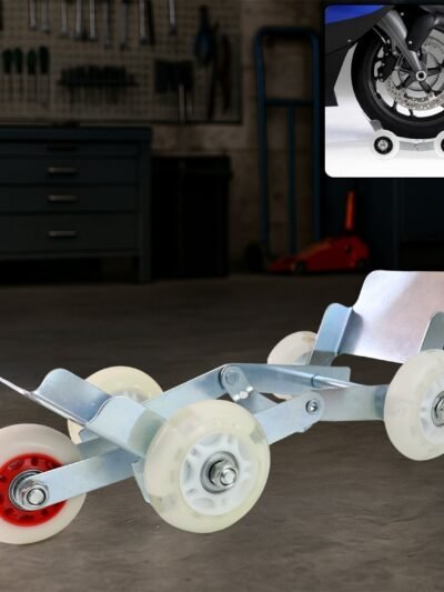 Motorcycle Front Wheel Parking Roller Stand – Heavy-Duty Metal Frame