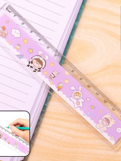 Kids Plastic Ruler – Durable Cartoon Design with Clear Markings