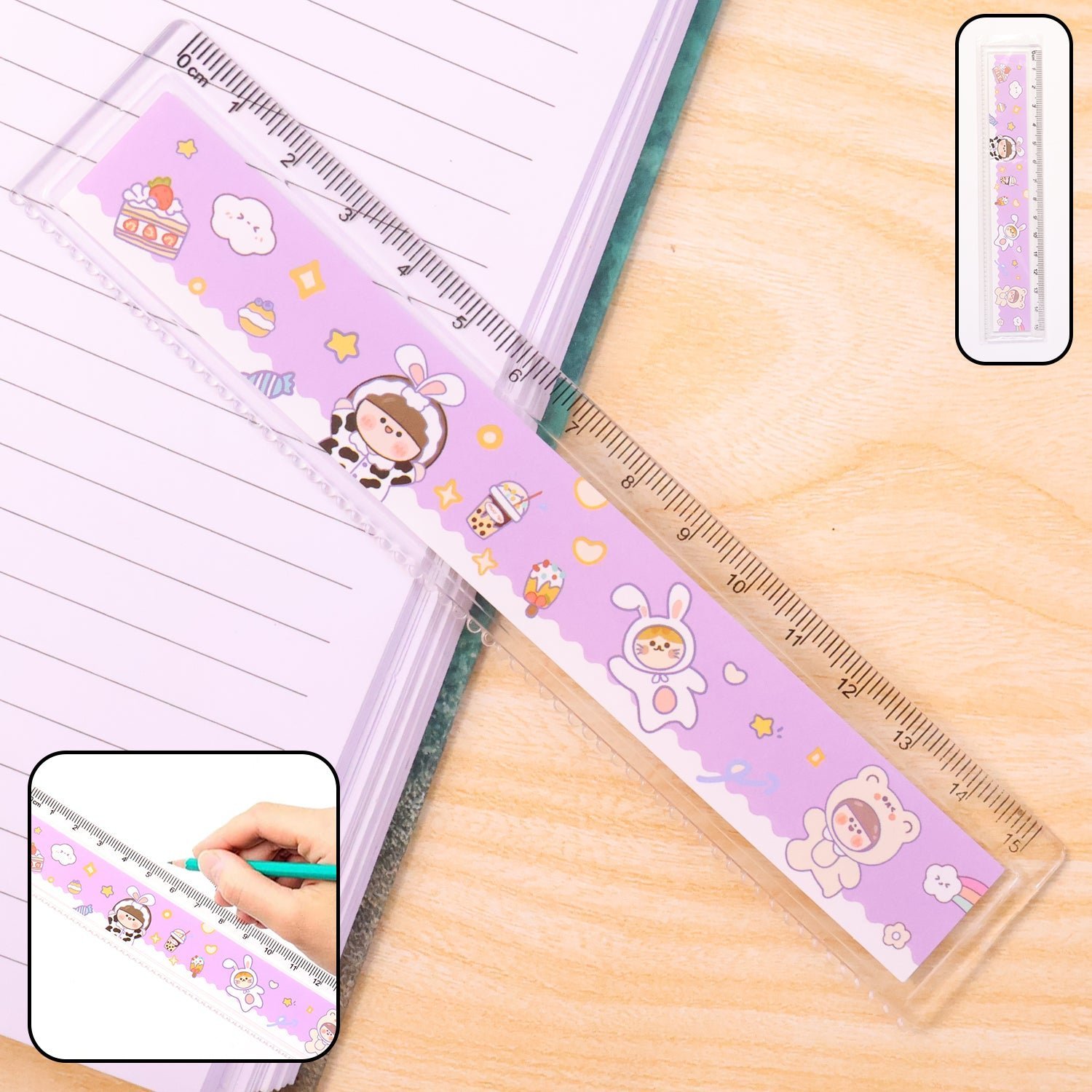 Kids Plastic Ruler – Durable Cartoon Design with Clear Markings