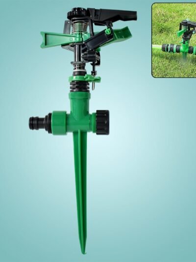 360-Degree Rotating Garden Impact Sprinkler – Adjustable Water Coverage