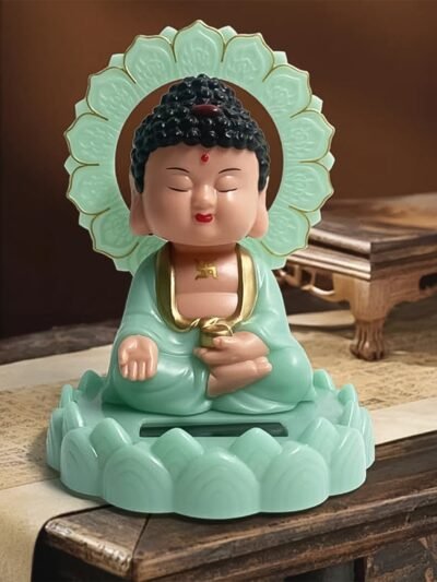 Solar Buddha Statue � Eco-Friendly Moving Head Decor | Styleva