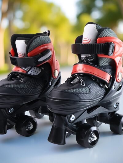 Adjustable Quad Roller Skates – Medium Size with Safety Features for Kids