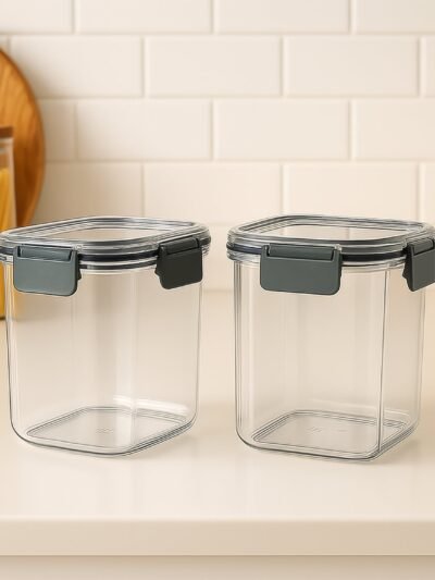 Airtight Food Storage Containers – 2x 900ml Press N’ Lock Set