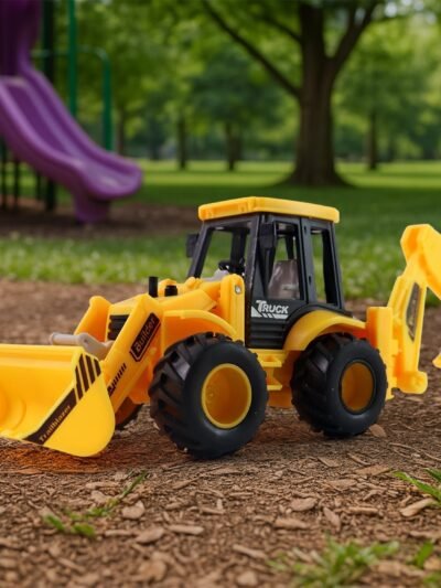 JCB Style Backhoe Loader Toy – Friction Powered Fun for Kids