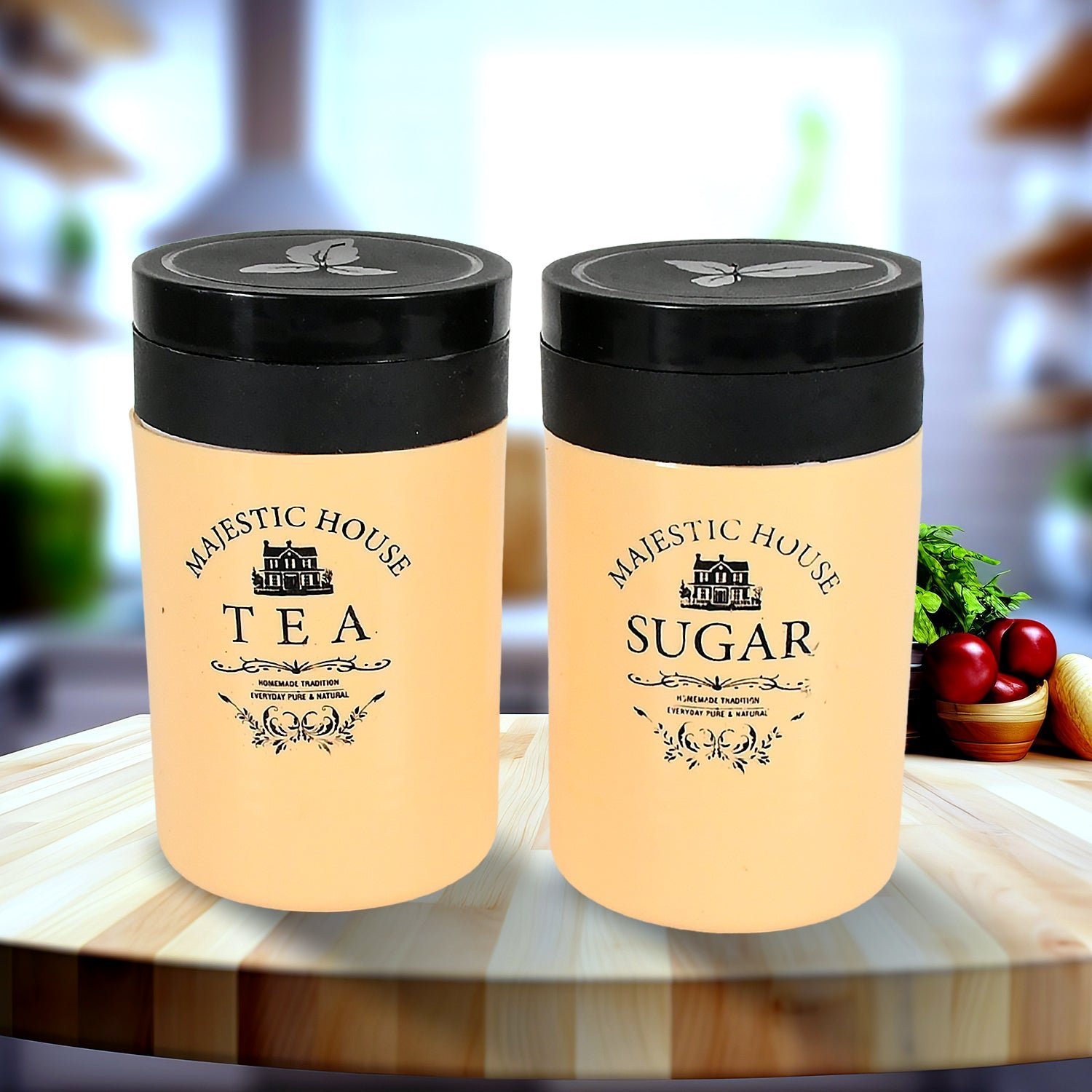 Airtight Tea Coffee Sugar Container 800ML Plastic Jar | Tidy Table