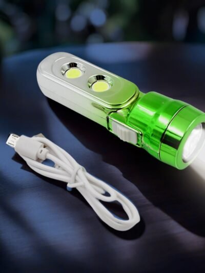 USB Rechargeable Torchlight – 3 LED Multi-Function | Poravar