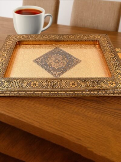 Rajwadi Decorative Serving Tray – Premium Antique Floral Design