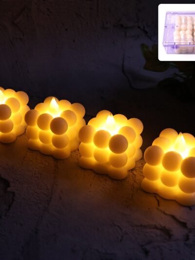 LED Bubble Candles – Set of 4 Flameless Decorative Lights