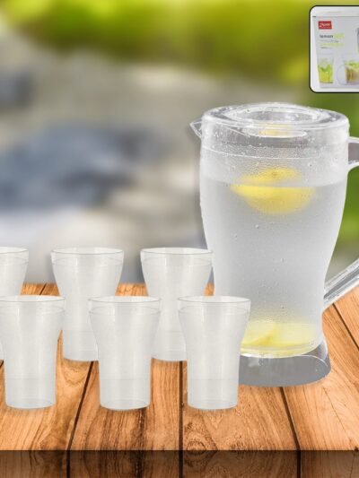 Lemon Jug Set – 1200ML Unbreakable Jug with 6 Glasses