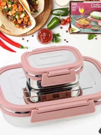Stainless Steel Lunch Box – Leak-Proof 2PC Set | Lunchie Bunchie