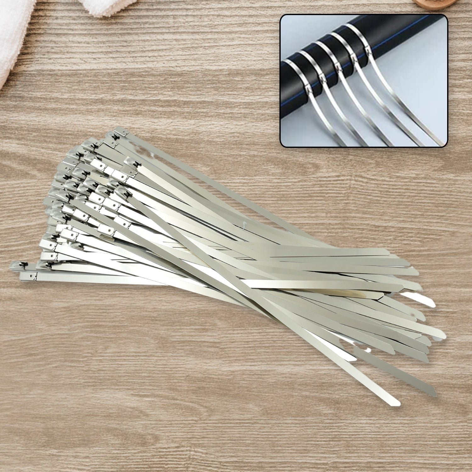 Stainless Steel Cable Ties – Heavy-Duty, 100 Pc |