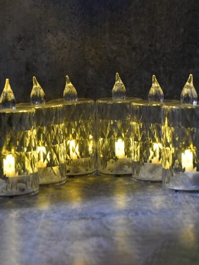 LED Crystal Flameless Candle Set – Elegant 6-Piece Décor