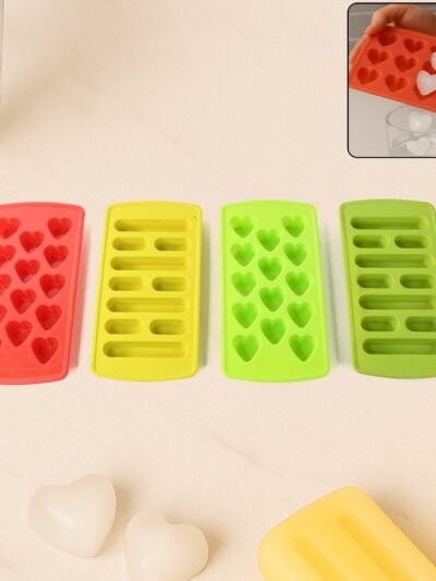 Plastic Ice Cube Tray Set – Flexible BPA-Free 4-Piece Molds