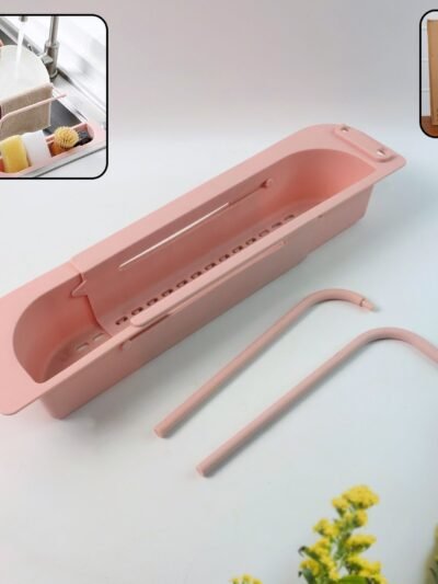 Expandable Sink Caddy – Dual Towel Bars & Drip Tray for Kitchen