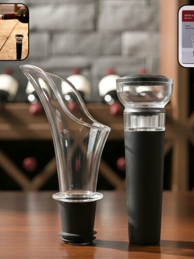Wine Pourer & Vacuum Stopper Set – Drip-Free Pour & Freshness