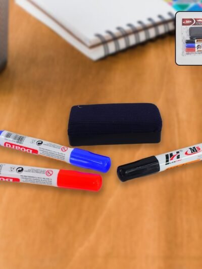 Whiteboard Marker Set – Smooth, Vivid Ink with Duster Pack of 4