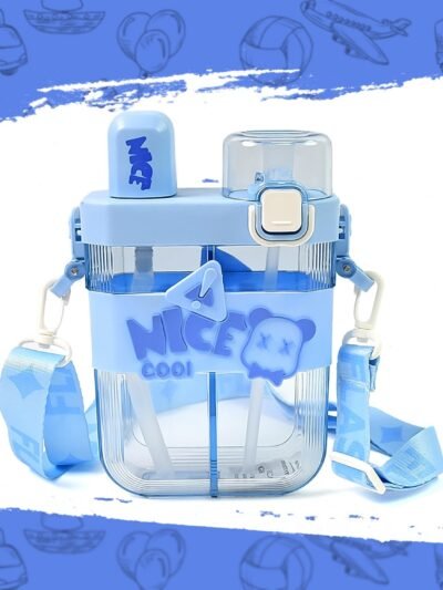 Kids Water Bottle with Dual Compartments � Straw & Strap | Own Hydrate