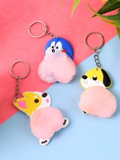 Cartoon Animal Keychain – Soft Silicone Stress Relief Toy
