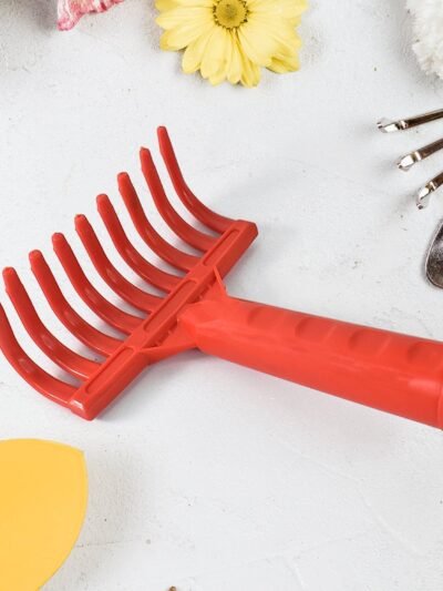 Plastic Garden Hand Rake – Lightweight 9-Tooth Cultivator Tool