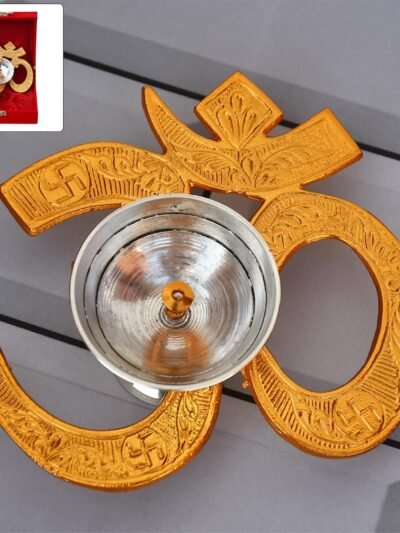 Om Symbol Brass Oil Diya – Elegant Spiritual Puja Lamp