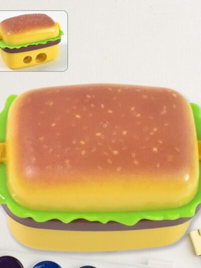 Burger Shape Sharpener with Eraser – Double Hole for Kids