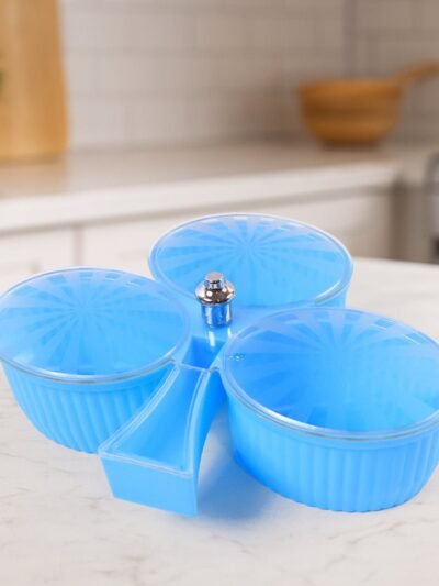 3-Compartment Revolving Dry Fruit Box – Stylish Snack Organizer
