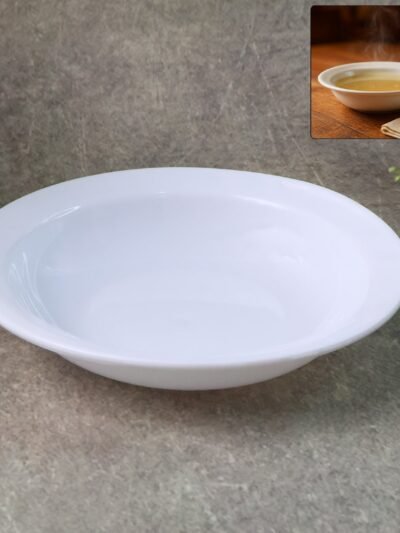 Deep Round Curry Bowl – Durable White Serving Bowl |