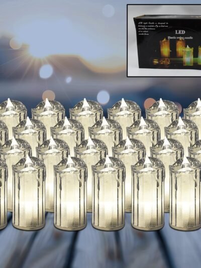 Flameless LED Candles – 24 Pc Decorative Tea Lights | Indo Glow