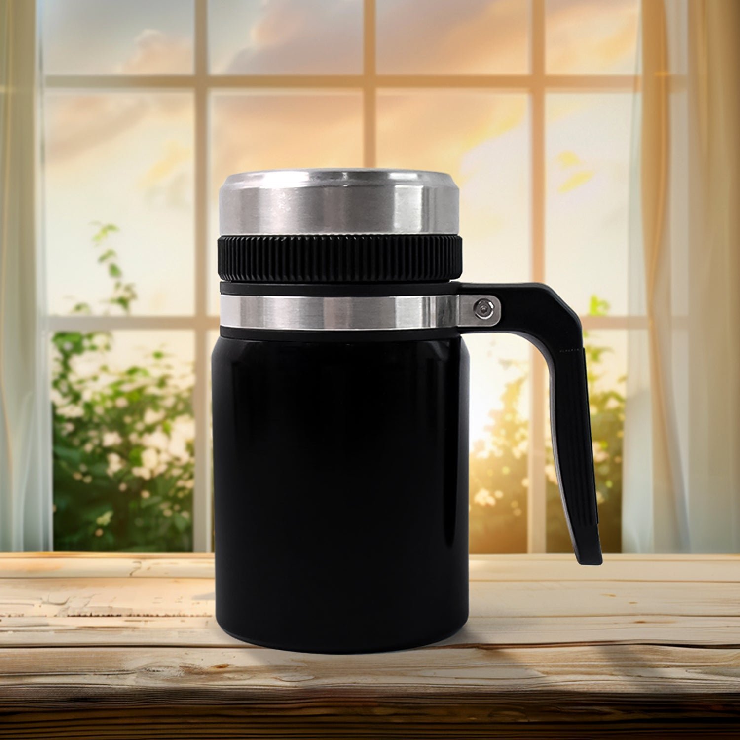 Stainless Steel Vacuum Coffee Cup – 600ml Anti-Scald, Non-Slip