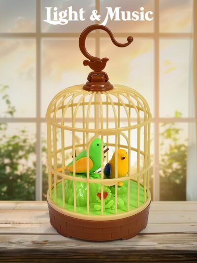 Chirping Bird Toy � Sound-Activated Hanging Cage with LED & Music | Spark Tots