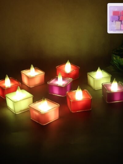 LED Flameless Tealight Candles – Vibrant Multicolor Set (9 Pc)
