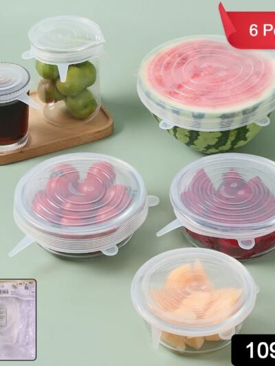 Reusable Silicone Food Covers – Stretchable Flexible Lids Set of 6