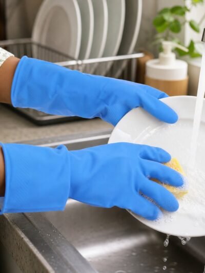 Rubber Cleaning Gloves � Reusable and Waterproof for Household Tasks