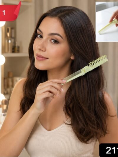 Foldable 2-in-1 Hair Comb & Brush – Compact & Travel-Friendly Design