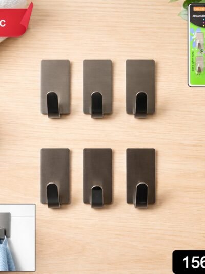 Self Adhesive Wall Hooks – Strong Hold, No Drilling, 6 Pc Set
