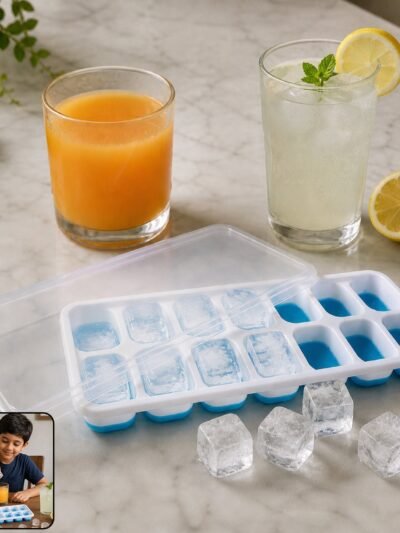 Multipurpose Plastic Ice Cube Tray � 14-Grid with Lid for Easy Freezing