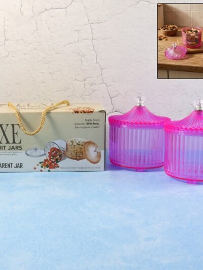 Dry Fruit Storage Jars – Luxury Transparent Plastic Set of 2
