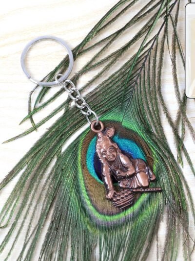 Bal Krishna Keychain – Durable Metal Devotional Accessory