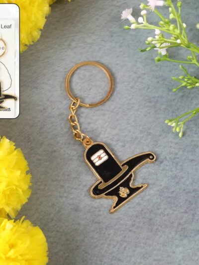 Shivling Keychain – Durable Golden Metal Devotional Charm