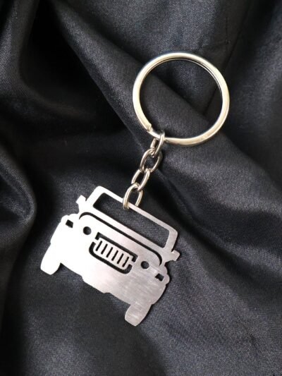 Metal Jeep Shape Keychain – Durable Stainless Steel Accessory